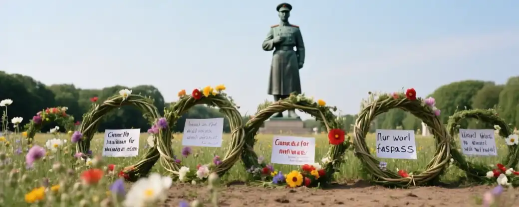 Берлинская дань памяти: Венки благодарности возложены к советскому мемориалу